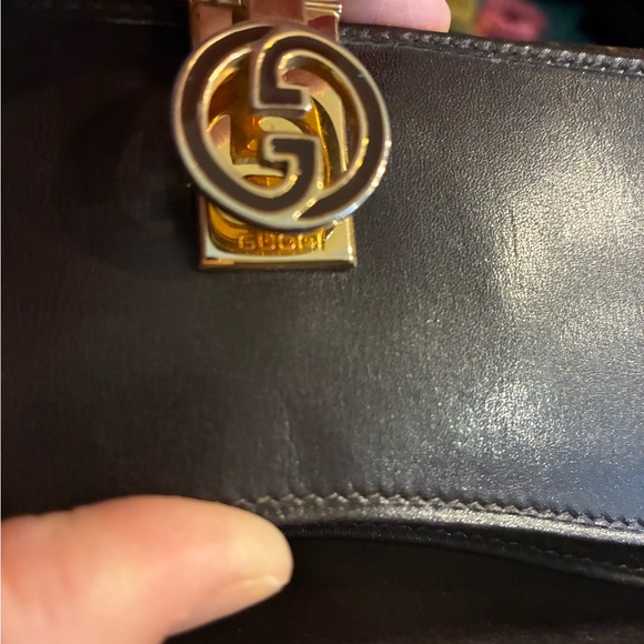 Vintage Gucci Dark Brown Suede & Leather Flap Wallet with Gold Logo Italy - Picture 6 of 8